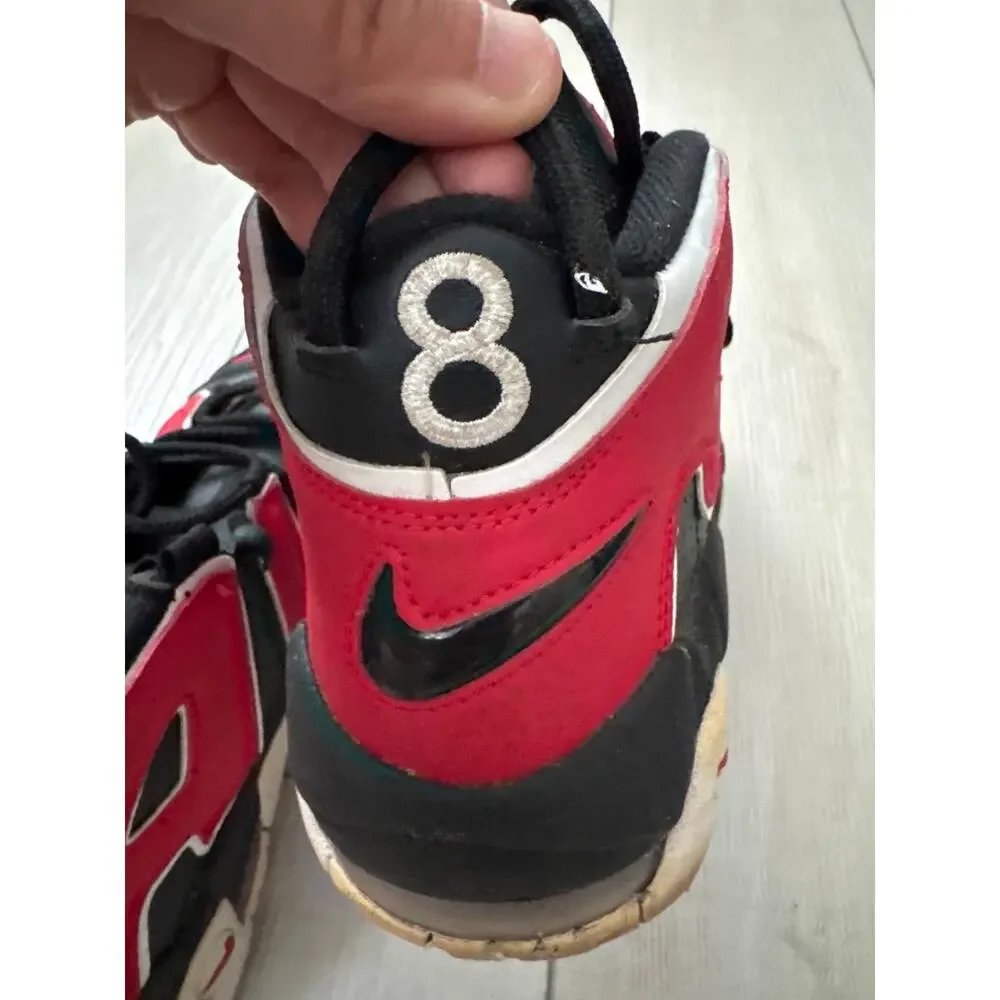Nike Air More Uptempo (GS) Boy's Size 6.5 Y Sneakers Black Red